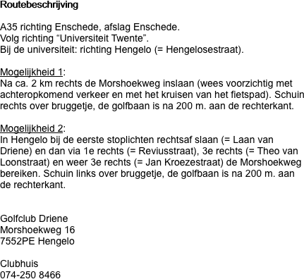 Routebeschrijving 